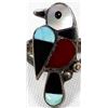 Image 4 : Native American Zuni Sterling Silver Inlay Ring, Size 6.75