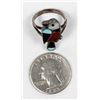 Image 6 : Native American Zuni Sterling Silver Inlay Ring, Size 6.75
