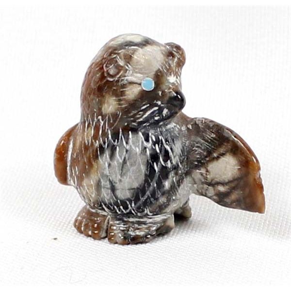 Zuni Picasso Marble Owl Fetish by C. Yamutewa