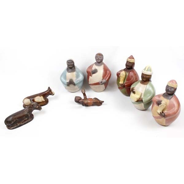 South American Chula Pottery Nativity Scene