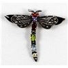 Image 1 : Sterling Silver Multi Stone Dragonfly Pin