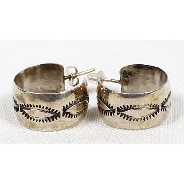 Vintage Native American Navajo Sterling Silver Earrings