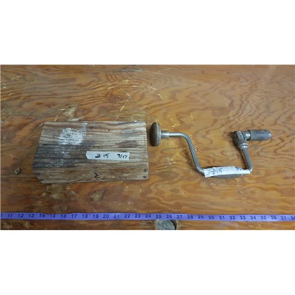 Hand Drill & Box of Bits