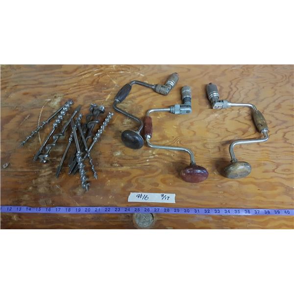 Lot 3 Hand Drills & Bits
