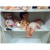 Image 3 : Bookshelf with 8 Dolls 32x31x12"