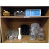Image 1 : 2 Shelves of Contents - Stemware, Vases, Electric Kettle