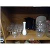 Image 2 : 2 Shelves of Contents - Stemware, Vases, Electric Kettle