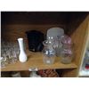 Image 3 : 2 Shelves of Contents - Stemware, Vases, Electric Kettle