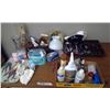 Image 1 : Lot of Cutlery, Cleaning Supplies, Vase