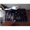 Image 3 : Lot of Cutlery, Cleaning Supplies, Vase