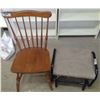 Image 1 : Wooden Chair & Ottoman