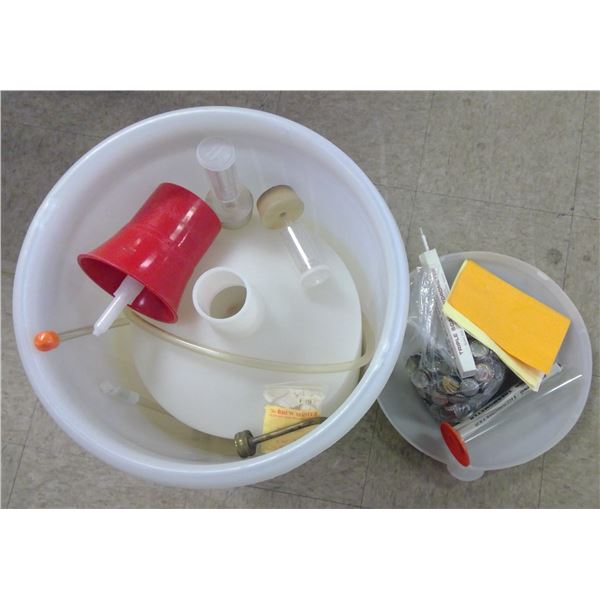 Tub of Beer Making Supplies