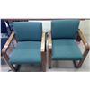 Image 1 : 2 Green Upholstered Office Chairs