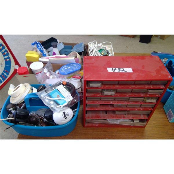 Lot of Castor, Cords, Bulbs, & Assorted Commercial Items