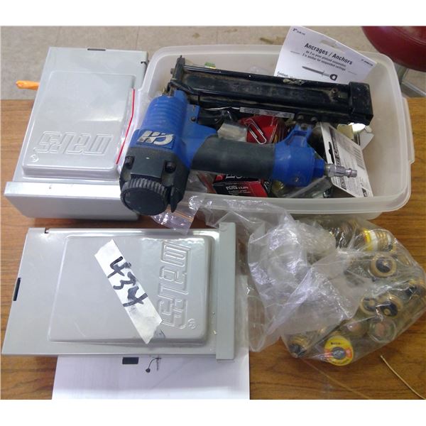 Lot of 2 Electrical Boxes, Brad Nailer - Campbell Hausfeld