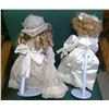 Image 3 : 2 Porcelain Dolls on Stands