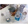 Image 1 : Lot of Glassware - Cups, Vases, Dressing Bottle, Etc.