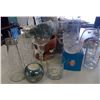 Image 2 : Lot of Glassware - Cups, Vases, Dressing Bottle, Etc.