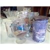Image 3 : Lot of Glassware - Cups, Vases, Dressing Bottle, Etc.