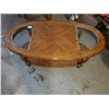 Image 1 : wooden coffee table w/ glass inserts 46"w