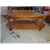 Image 2 : wooden coffee table w/ glass inserts 46"w