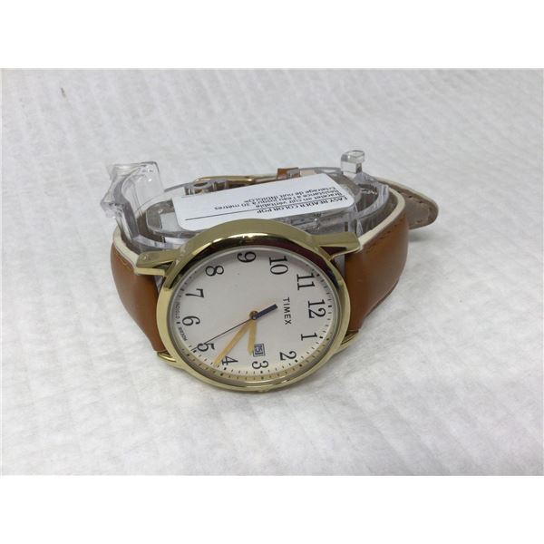 Timex Watch- Brown Band with Gold Face Plate