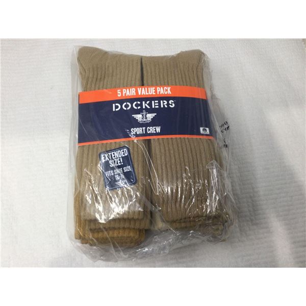 Mens Dockers Sport Crew Socks 5pk (size 13-15)