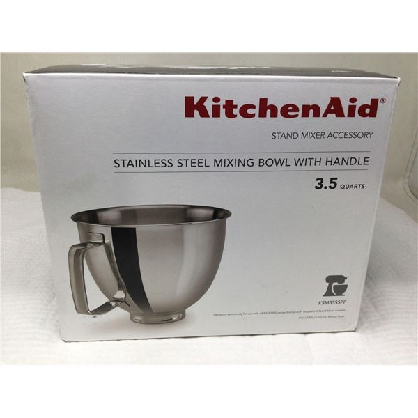 KitchenAid Stainless Steel Mixing Bowl with Handle (3.5qts)