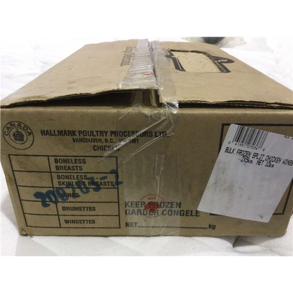 Bulk Frozen Split Chicken Wings case lot 10Kg