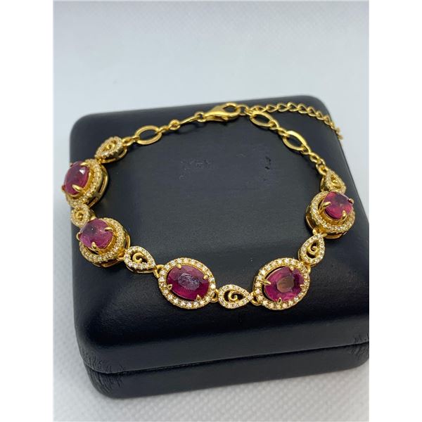 Natural Ruby (7.25ct) Bracelet (~weight 11.43g), Suggested Retail Value $1,300.00