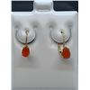 Image 1 : 14kt Gold Padparadscha sapphire (1.26ct) Earrings, Appraised Value $1,750.00Â 