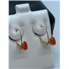Image 2 : 14kt Gold Padparadscha sapphire (1.26ct) Earrings, Appraised Value $1,750.00Â 