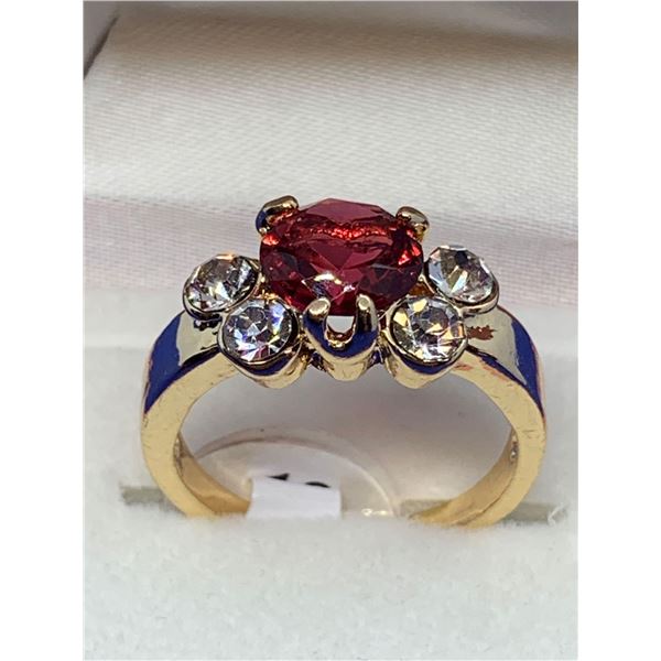 Ladies round cut multi-gemstone ring