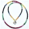 Image 2 : Silver Emerald Ruby Sapphire(31.35ct) Shaded Necklace (~weight 7.3g), Suggested Retail Value $1000 (