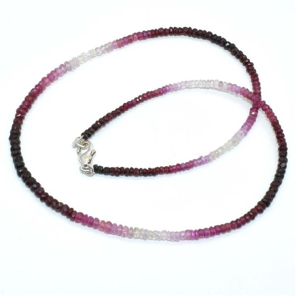 Silver Ruby(41.15ct) Shaded Necklace (~weight 9.25g), Suggested Retail Value $1000 (Estimated Sellin