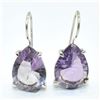 Image 1 : Silver Amethyst(12.6ct) Rhodium Plated Earrings (~weight 5.5g), Suggested Retail Value $300 (Estimat