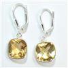 Image 1 : Silver Citrine(4.5ct) Rhodium Plated Earrings (~weight 2.45g), Suggested Retail Value $150