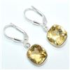 Image 2 : Silver Citrine(4.5ct) Rhodium Plated Earrings (~weight 2.45g), Suggested Retail Value $150