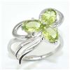 Image 2 : Silver Peridot(2.1ct) Rhodium Plated Ring (~weight 3.75g), Suggested Retail Value $200 (Estimated Se