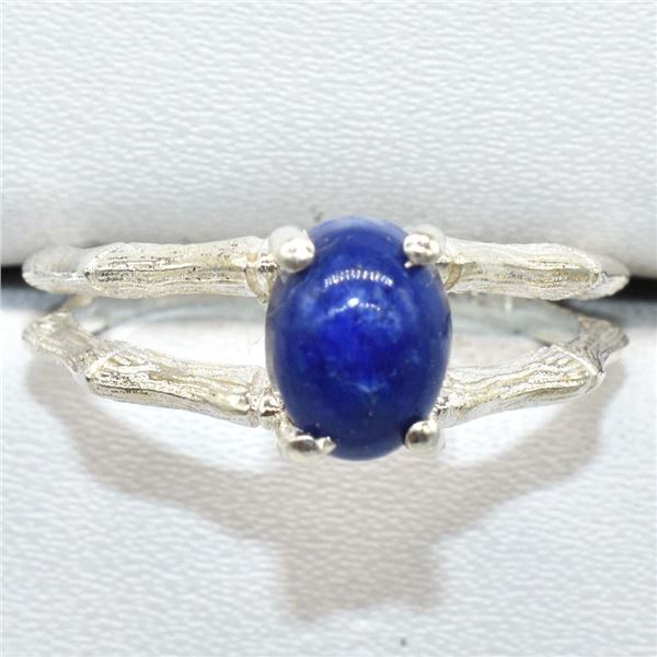 Silver Lapis Lazuli(1.5ct) Rhodium Plated Ring (~weight 2.4g), Suggested Retail Value $150