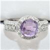 Image 1 : Silver Amethyst Cz(3.3ct) Rhodium Plated Ring (~weight 4.7g), Suggested Retail Value $250 (Estimated