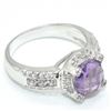 Image 3 : Silver Amethyst Cz(3.3ct) Rhodium Plated Ring (~weight 4.7g), Suggested Retail Value $250 (Estimated