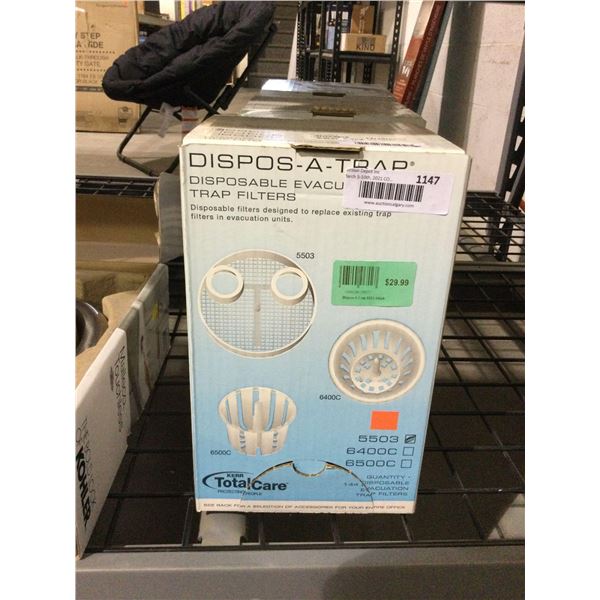 Dispos-A-Trap Disposable Evacuation Trap Filters