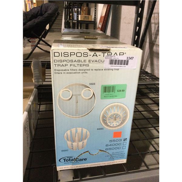 Dispos-A-Trap Disposable Evacuation Trap Filters