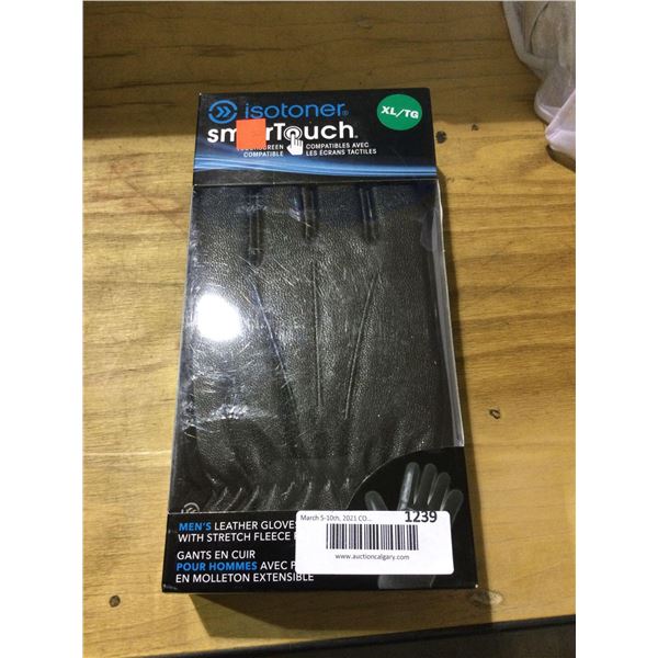 Isotoner MensÂ Smartouch Stretch Leather Gloves - XLÂ 