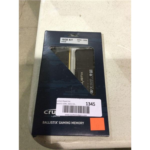 Crucial BallistixÂ 16GB (2 x 8GB)Â DDR4Â RAM 3200MhzÂ 