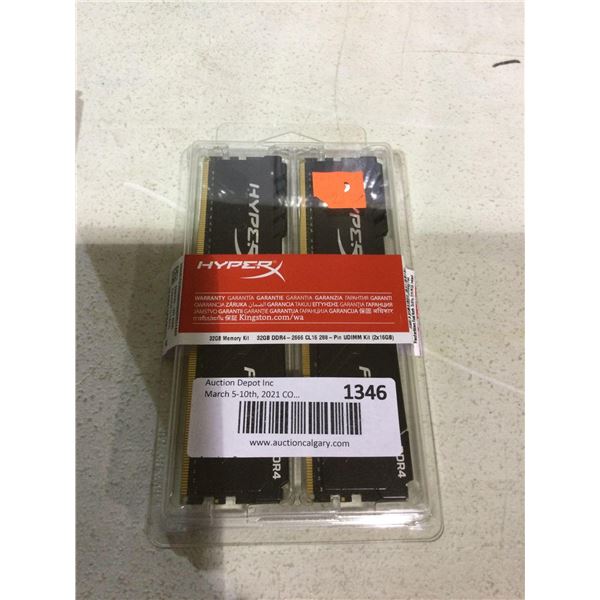 HyperXÂ 32GB (2 x 16GB) DDR4 RAM 2666Mhz