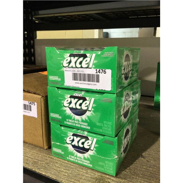 Excel Spearmint Gum (12 pk x 12pc) Lot of 3Â 