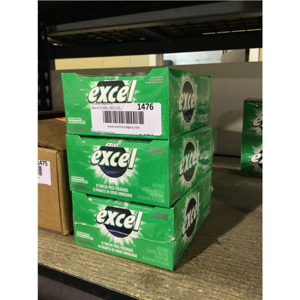 Excel Spearmint Gum (12 pk x 12pc) Lot of 3