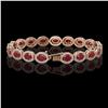 Image 2 : 15.2 ctw Ruby & Diamond Micro Pave Halo Bracelet 10k Rose Gold - REF-300M2G